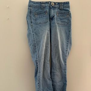 Blue low rise jeans